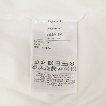 VALENTINO 2019 SV3MG03B5FN White x Red Logo T-shirt Tops