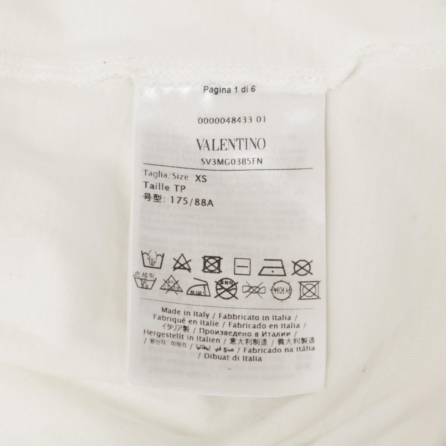 VALENTINO ヴァレンティノ 19年 SV3MG03B5FN ホワイト×レッド ロゴ Tシャツ トップス
