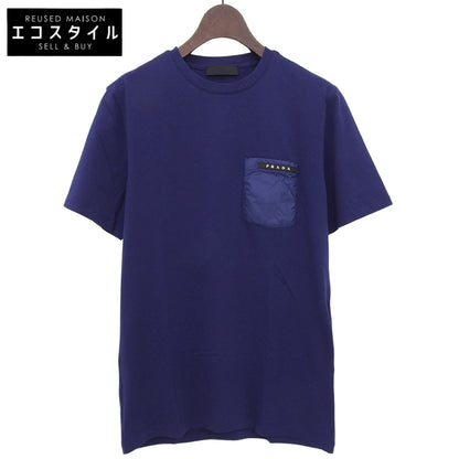 PRADA 普拉达 橡胶徽标口袋棉质T恤 上衣 男士 蓝色 XS 19年 SJN250 上衣