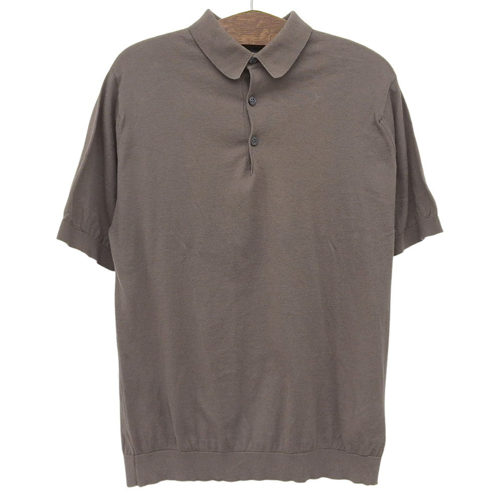 JOHN SMEDLEY ジョンスメドレー 美品 シーアイランド コットン ニット ポロシャツ トップス メンズ ブラウン系 L トップス
