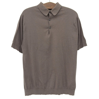 JOHN SMEDLEY ジョンスメドレー 美品 シーアイランド コットン ニット ポロシャツ トップス メンズ ブラウン系 L トップス
