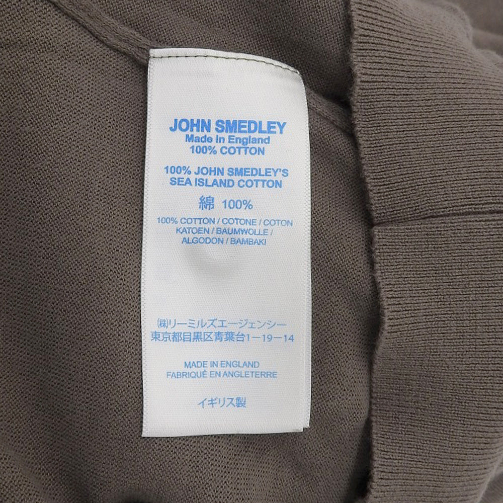 JOHN SMEDLEY ジョンスメドレー 美品 シーアイランド コットン ニット ポロシャツ トップス メンズ ブラウン系 L トップス