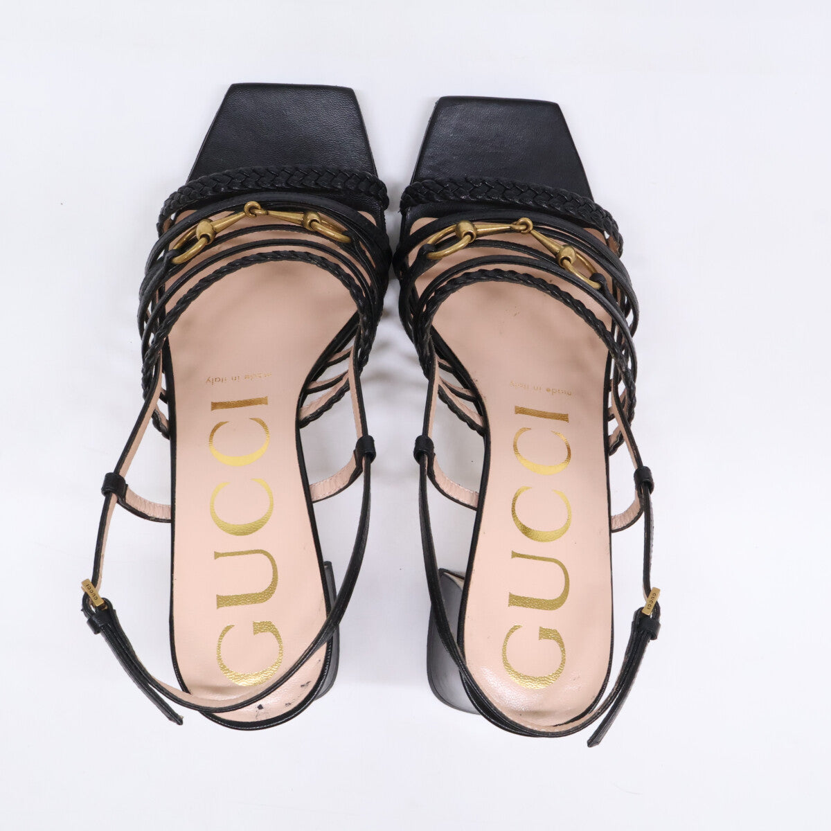 GUCCI 古驰 马衔扣方头皮凉鞋