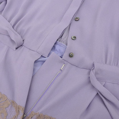 ADELLY 阿德利 精美 三醋酸 衬衫款式 连体裤 女士 浅紫色 ADL10-391 连衣裙 ― 女士