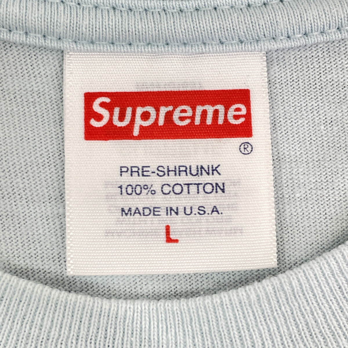 Supreme シュプリーム 23SS 淡蓝色 Arabic Logo Tee T恤 L 男款