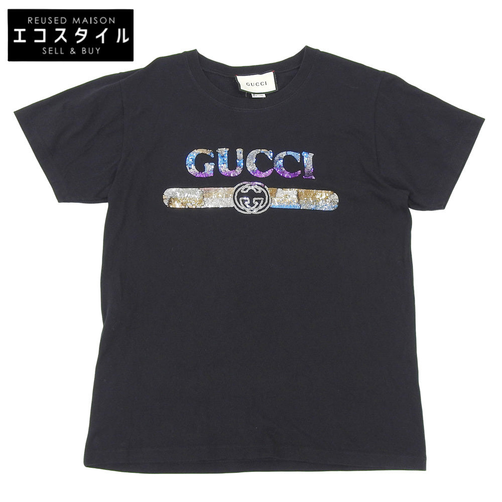 GUCCI Logo Short-Sleeved T-Shirt Top Men's Black S 492347 Tops