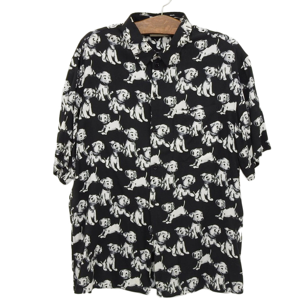 CELINE All-Over Dog Print Shirt Top Mens Black/White 38 2C717307Q Top