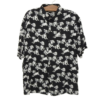 CELINE All-Over Dog Print Shirt Top Mens Black/White 38 2C717307Q Top