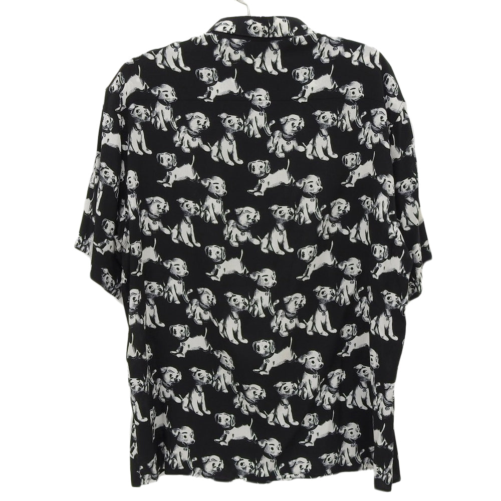 CELINE セリーヌ 総柄 犬 シャツ トップス メンズ ブラック/ホワイト 38 2C717307Q トップス