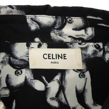 CELINE All-Over Dog Print Shirt Top Mens Black/White 38 2C717307Q Top