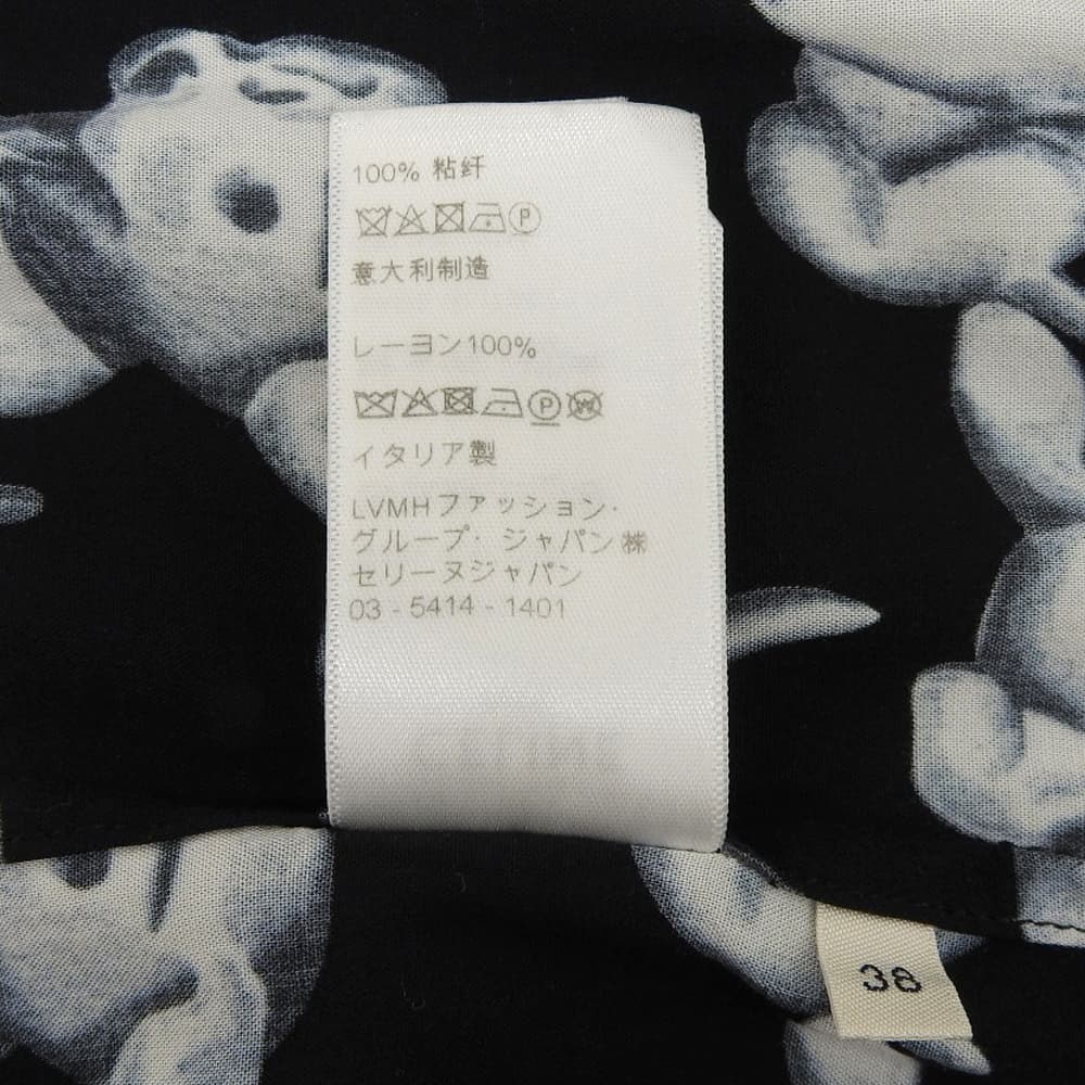 CELINE All-Over Dog Print Shirt Top Mens Black/White 38 2C717307Q Top