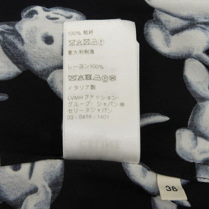 CELINE All-Over Dog Print Shirt Top Mens Black/White 38 2C717307Q Top