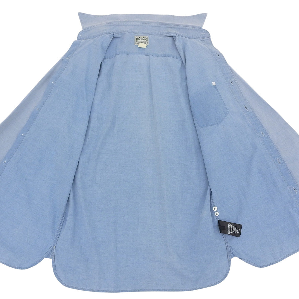 Cotton Chambray Shirt Top Men's Light Blue S Top S 170/92A Men's