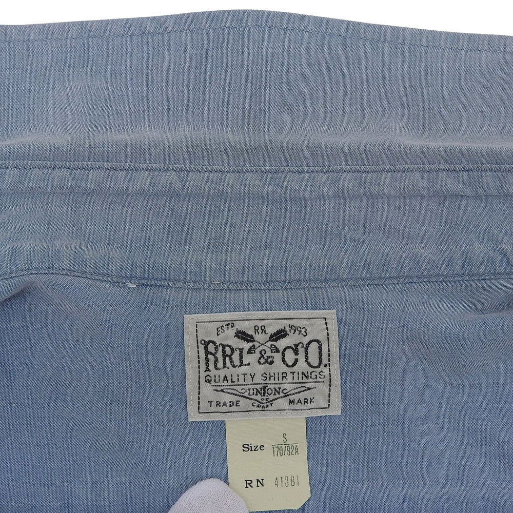 Cotton Chambray Shirt Top Men's Light Blue S Top S 170/92A Men's
