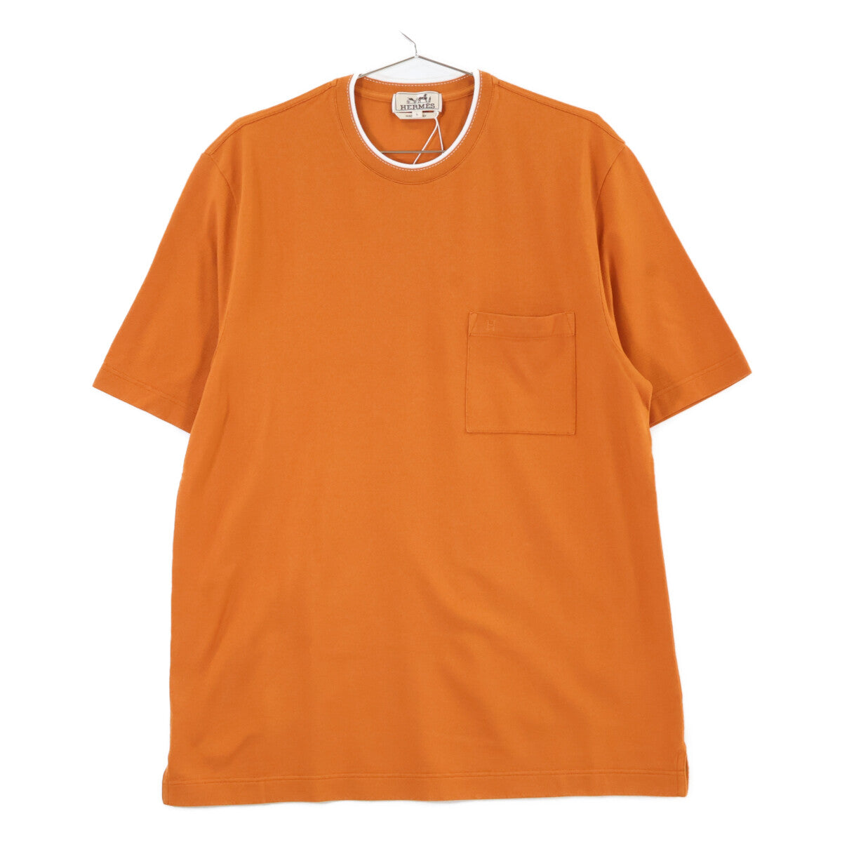 HERMES New condition 467990HA Saddle Stitch Cotton T-Shirt Top