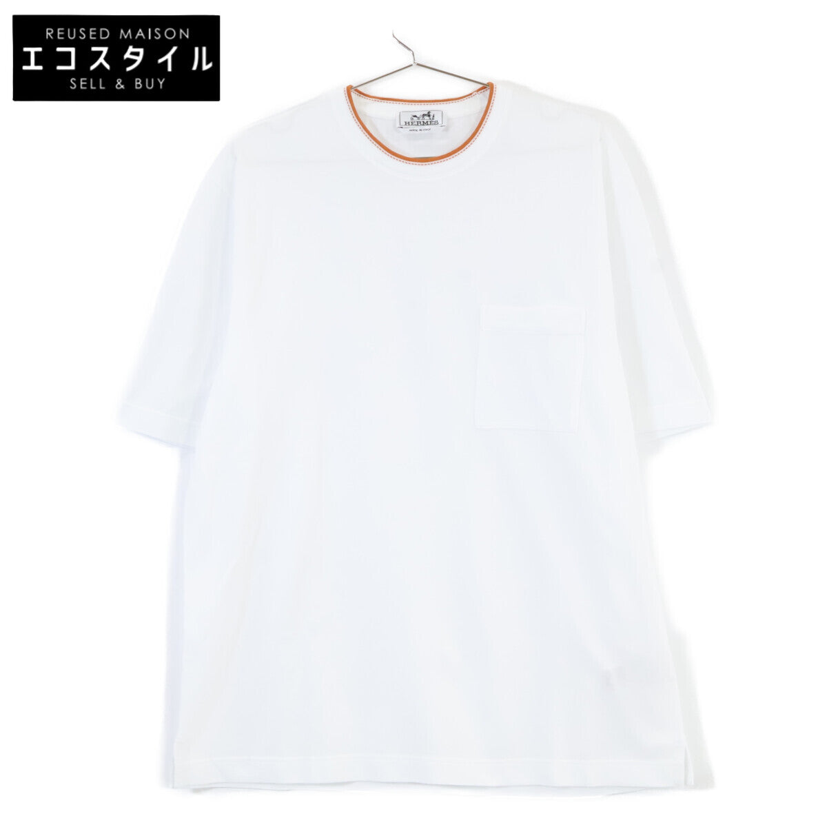 HERMES Almost New 467990HA Saddle Stitch Cotton Top
