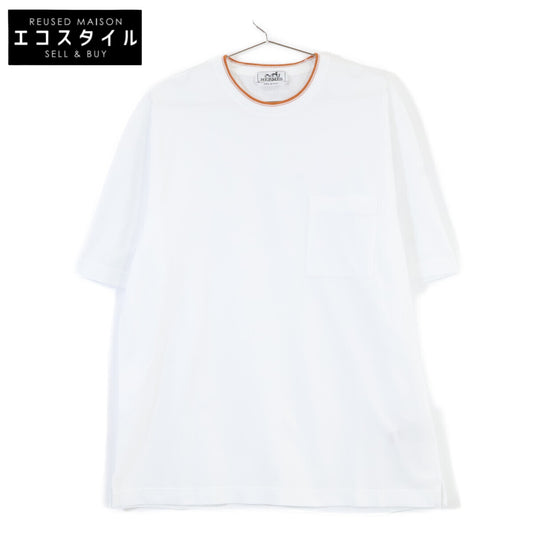HERMES Almost New 467990HA Saddle Stitch Cotton Top
