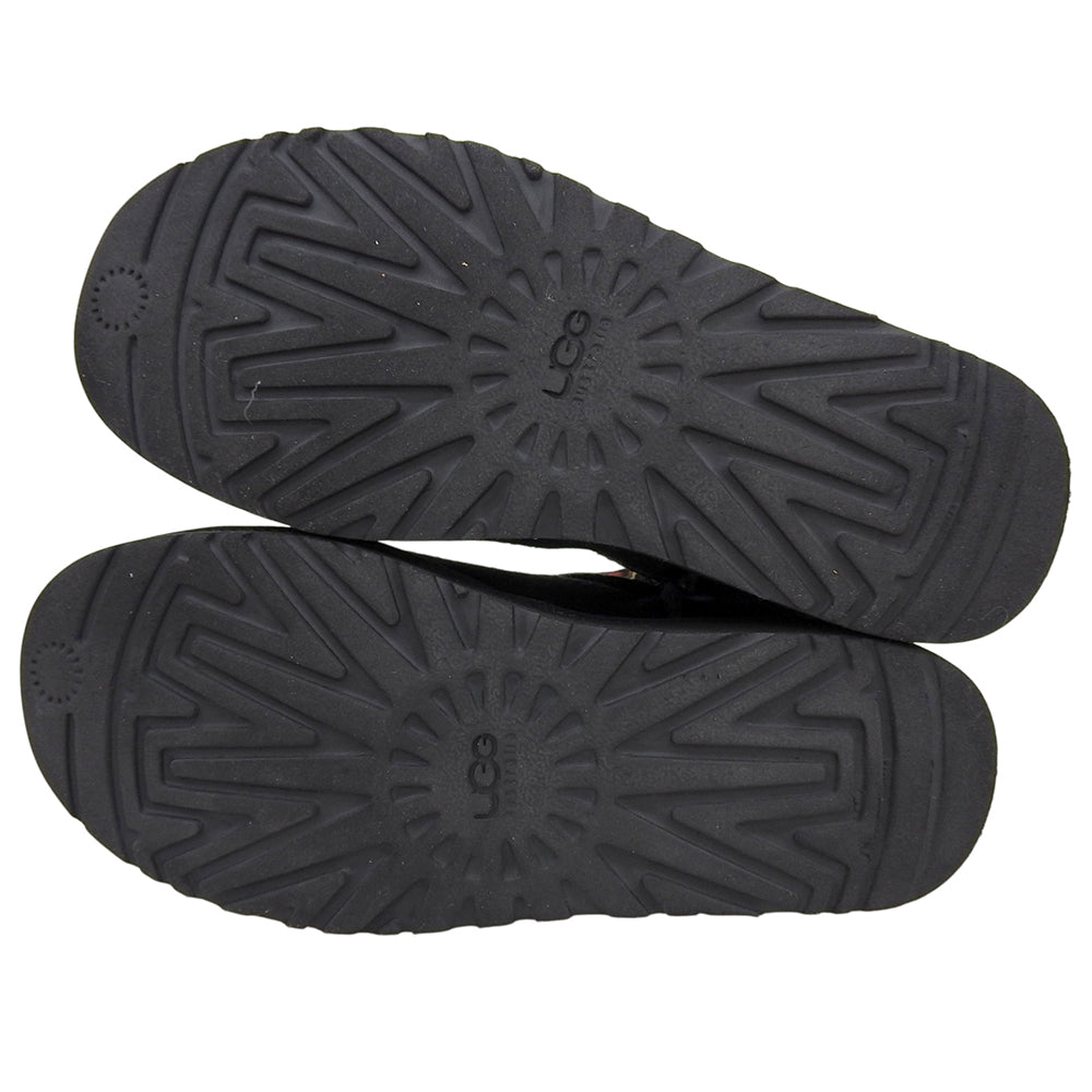 UGG アグ 美品 エスニック柄 ムートンブーツ レディース ブラック マルチカラー 24cm シューズ 7(US)