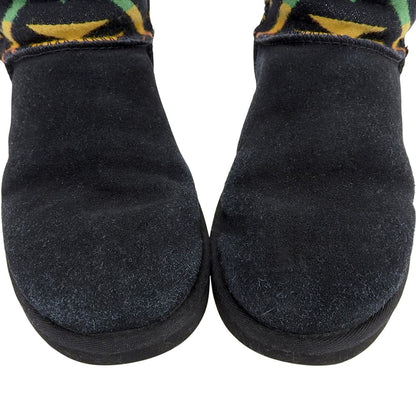 UGG アグ 美品 エスニック柄 ムートンブーツ レディース ブラック マルチカラー 24cm シューズ 7(US)