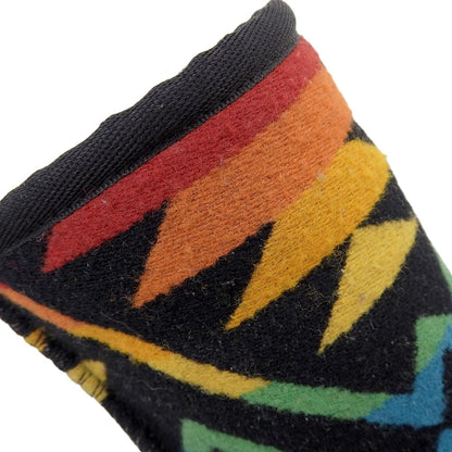 UGG アグ 美品 エスニック柄 ムートンブーツ レディース ブラック マルチカラー 24cm シューズ 7(US)