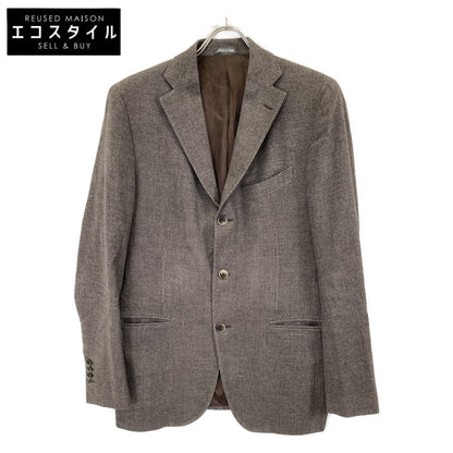 LARDINI 拉尔迪尼 棕色 羊毛 Loro Piana面料 格纹 侧开衩 修身 西装夹克 夹克 50 男士