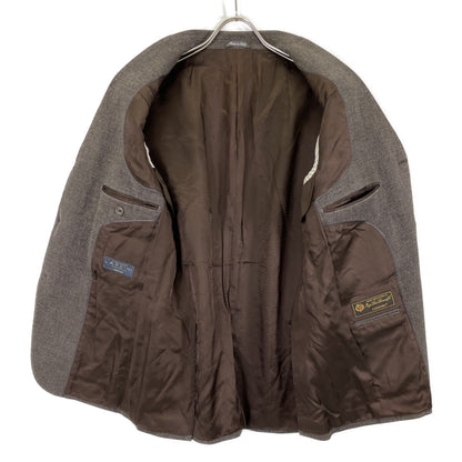 LARDINI 拉尔迪尼 棕色 羊毛 Loro Piana面料 格纹 侧开衩 修身 西装夹克 夹克 50 男士