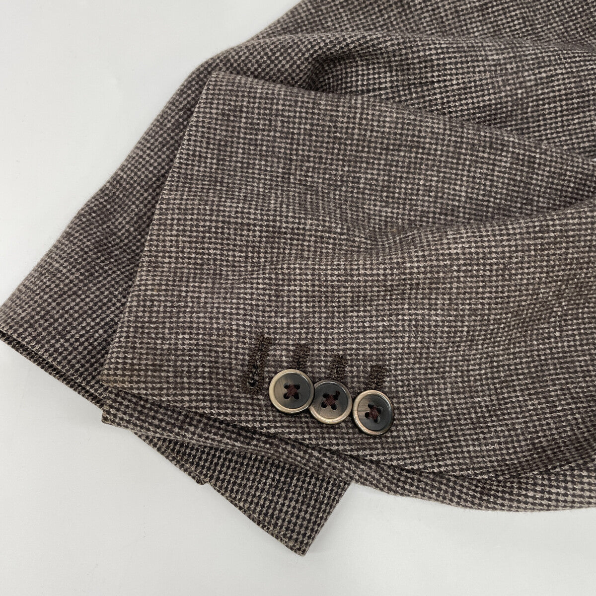LARDINI 拉尔迪尼 棕色 羊毛 Loro Piana面料 格纹 侧开衩 修身 西装夹克 夹克 50 男士