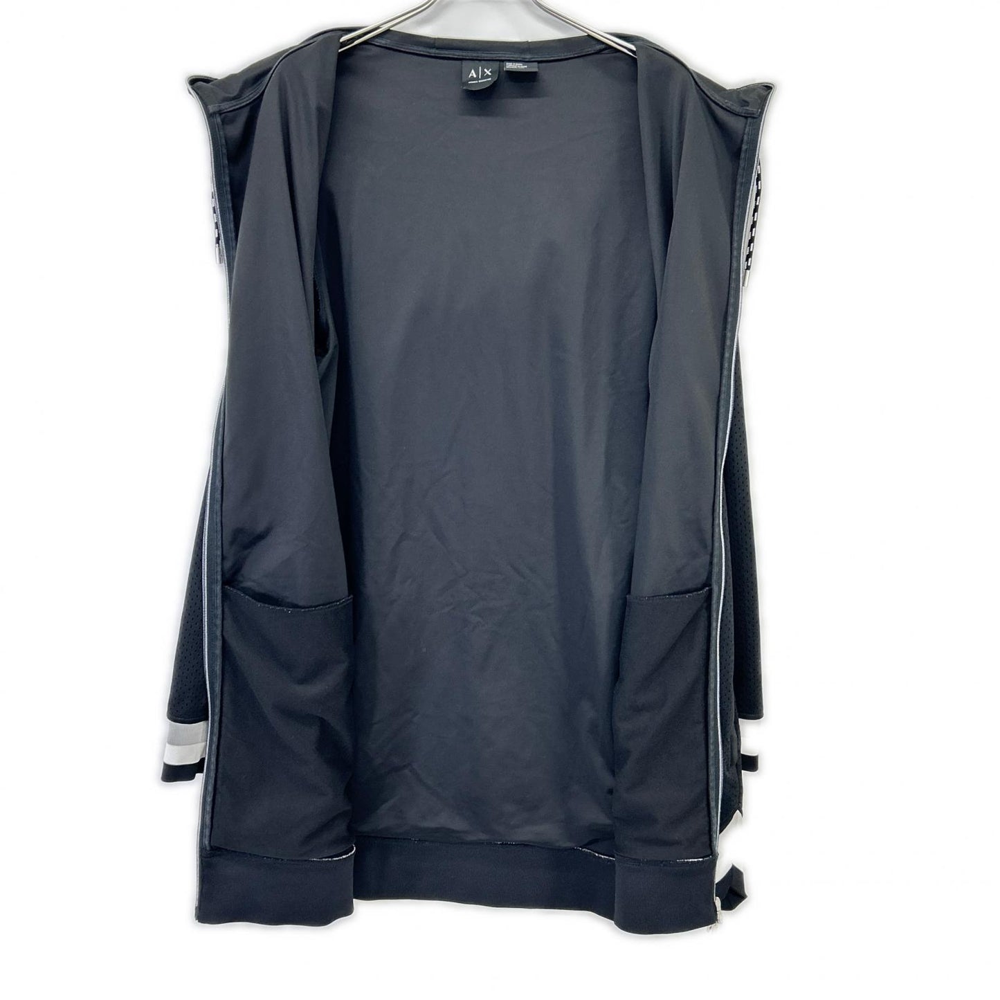 ARMANI EXCHANGE アルマーニエクスチェンジ 3ZZM78 ZJT1Z ブラック ワンポイントロゴ メッシュ パーカー トップス