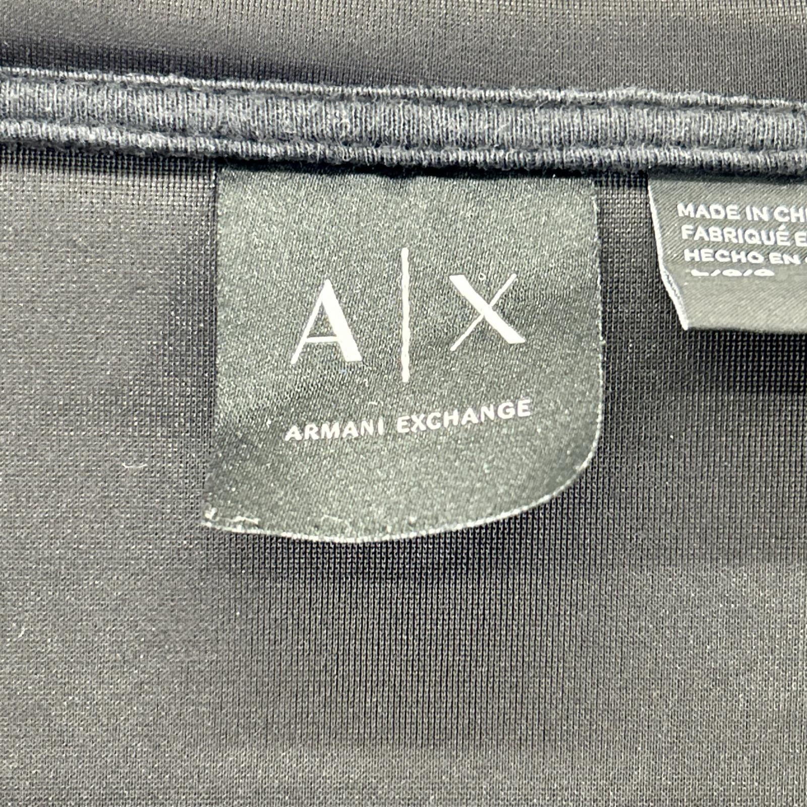 ARMANI EXCHANGE アルマーニエクスチェンジ 3ZZM78 ZJT1Z ブラック ワンポイントロゴ メッシュ パーカー トップス