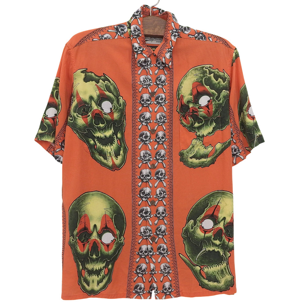 WACKO MARIA 美品 56 TATTOO STUDIO S/S 夏威夷衬衫 男士 橙色 M 21SS 上衣
