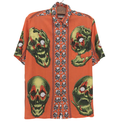 WACKO MARIA 美品 56 TATTOO STUDIO S/S 夏威夷衬衫 男士 橙色 M 21SS 上衣
