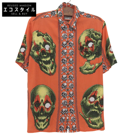 WACKO MARIA ワコマリア 美品 56 TATTOO STUDIO S/S HAWAIIAN SHIRT トップス メンズ オレンジ M 21SS トップス