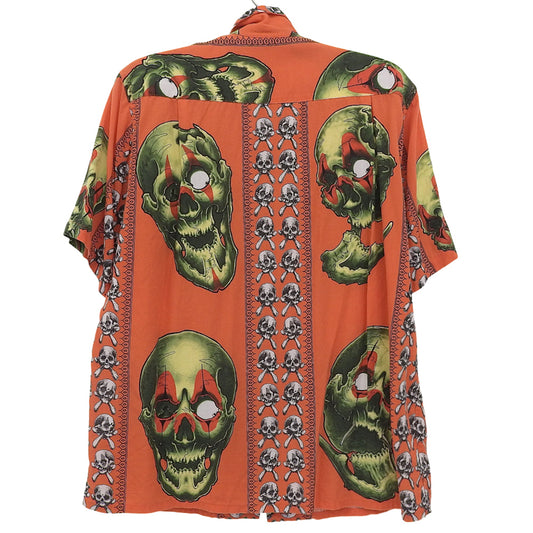 WACKO MARIA ワコマリア 美品 56 TATTOO STUDIO S/S HAWAIIAN SHIRT トップス メンズ オレンジ M 21SS トップス