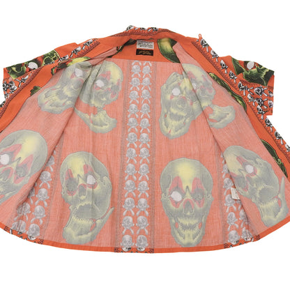 WACKO MARIA 美品 56 TATTOO STUDIO S/S 夏威夷衬衫 男士 橙色 M 21SS 上衣