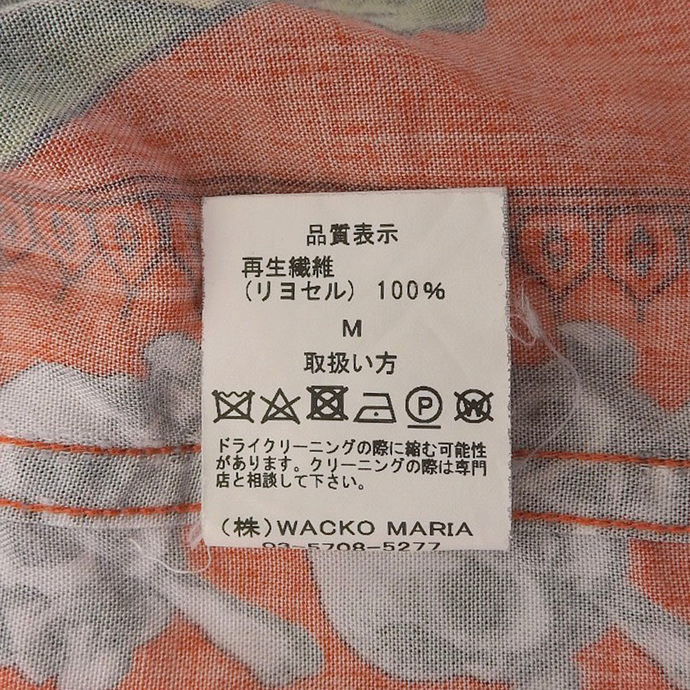 WACKO MARIA 美品 56 TATTOO STUDIO S/S 夏威夷衬衫 男士 橙色 M 21SS 上衣