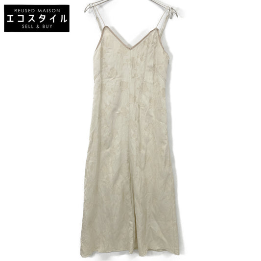 CLANE 15112-5142 Light Yellow Rayon Blend Vintage Flower Cami Dress