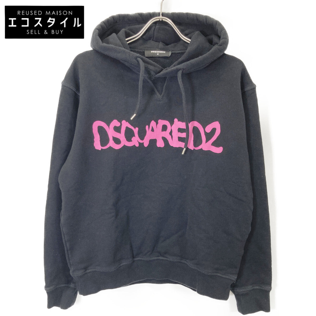 DSQUARED2 Dsquared 21S S71GU0453 Black x Pink Pullover Hoodie Top M Men's