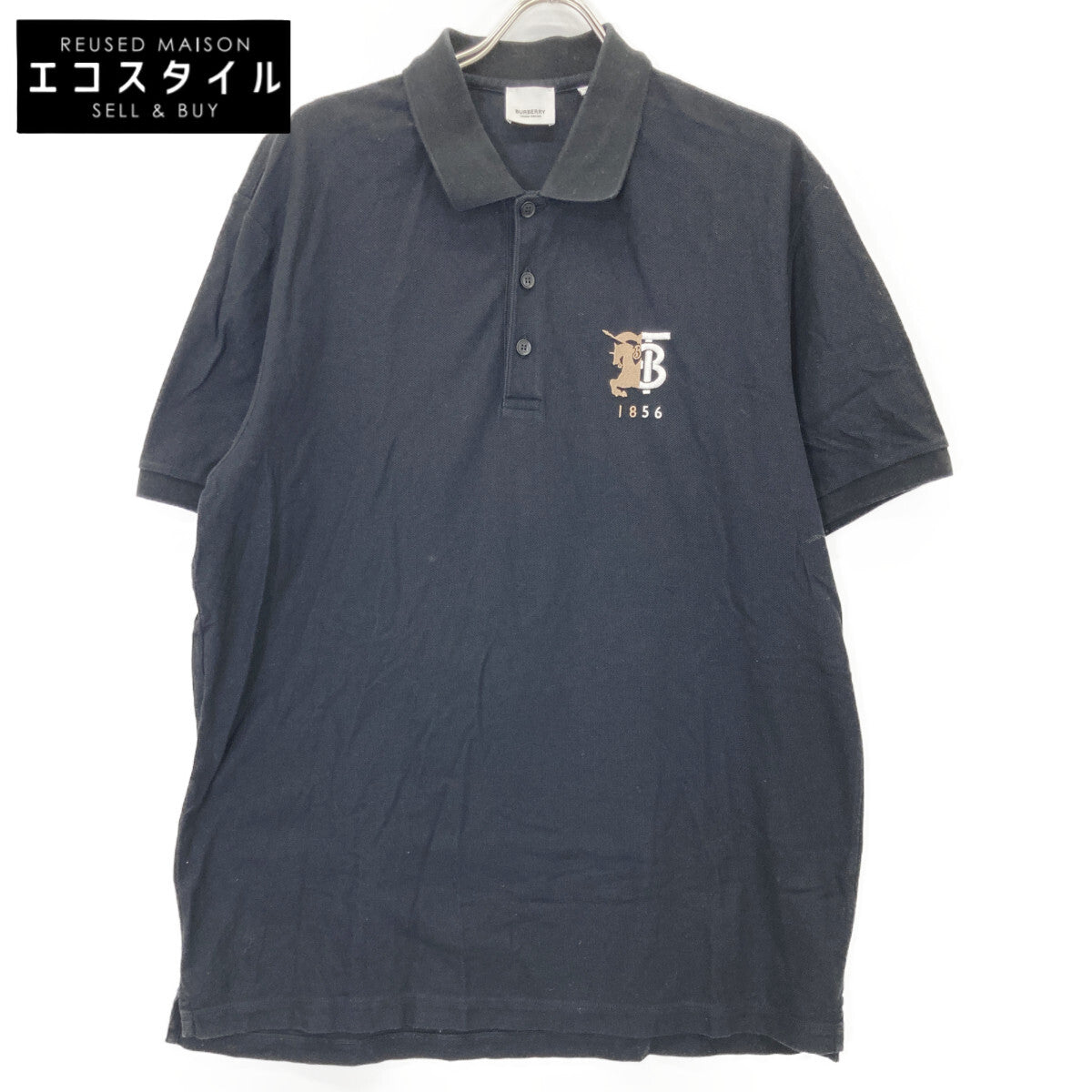 BURBERRY 博柏利 8025774 黑色徽标刺绣Polo衫上衣
