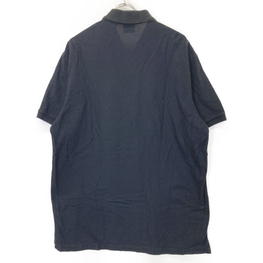 BURBERRY 8025774 Black Logo Embroidered Polo Shirt Top