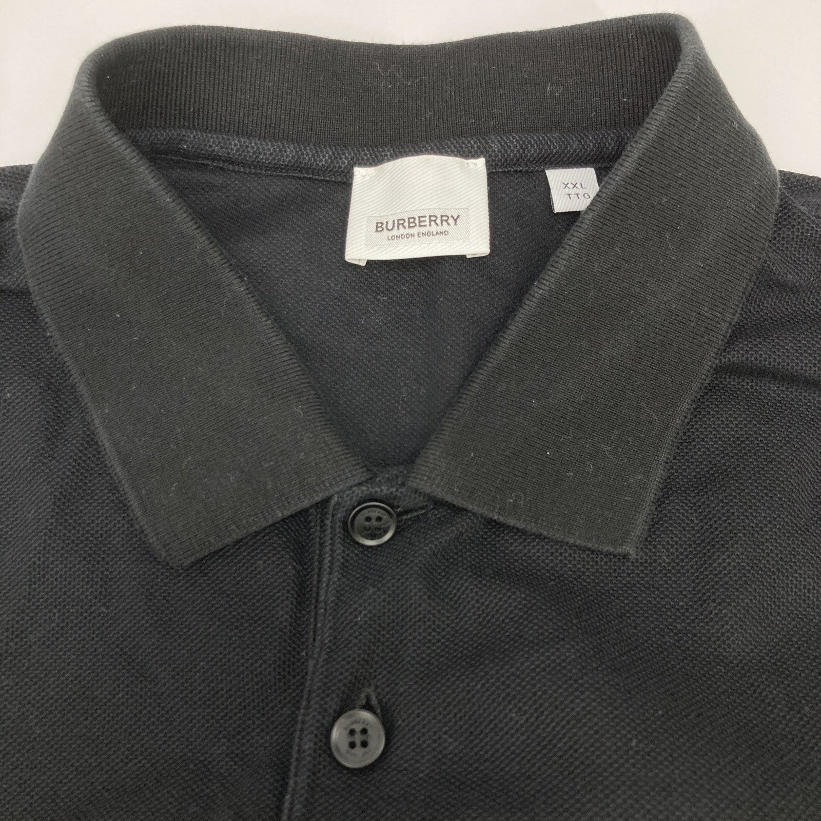 BURBERRY 博柏利 8025774 黑色徽标刺绣Polo衫上衣