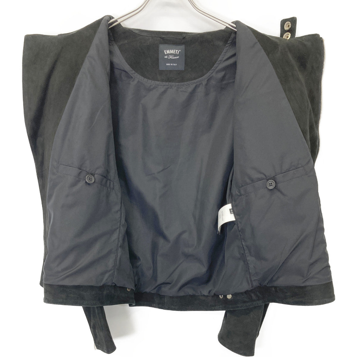 EMMETI Emmeti Black Goatskin Suede Joseph Semi-Double Rider's Jacket