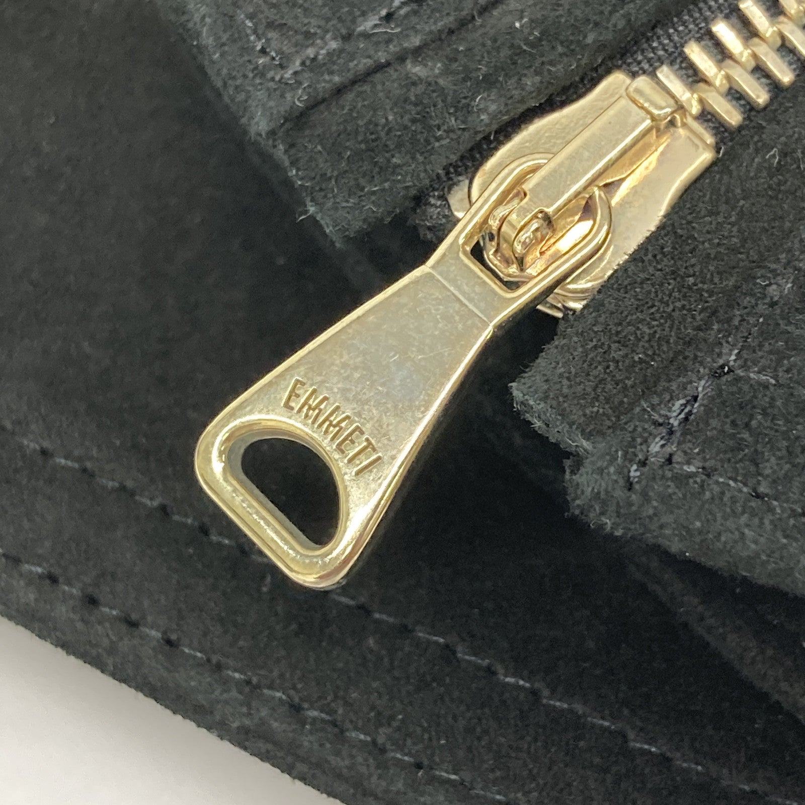 EMMETI Emmeti Black Goatskin Suede Joseph Semi-Double Rider's Jacket