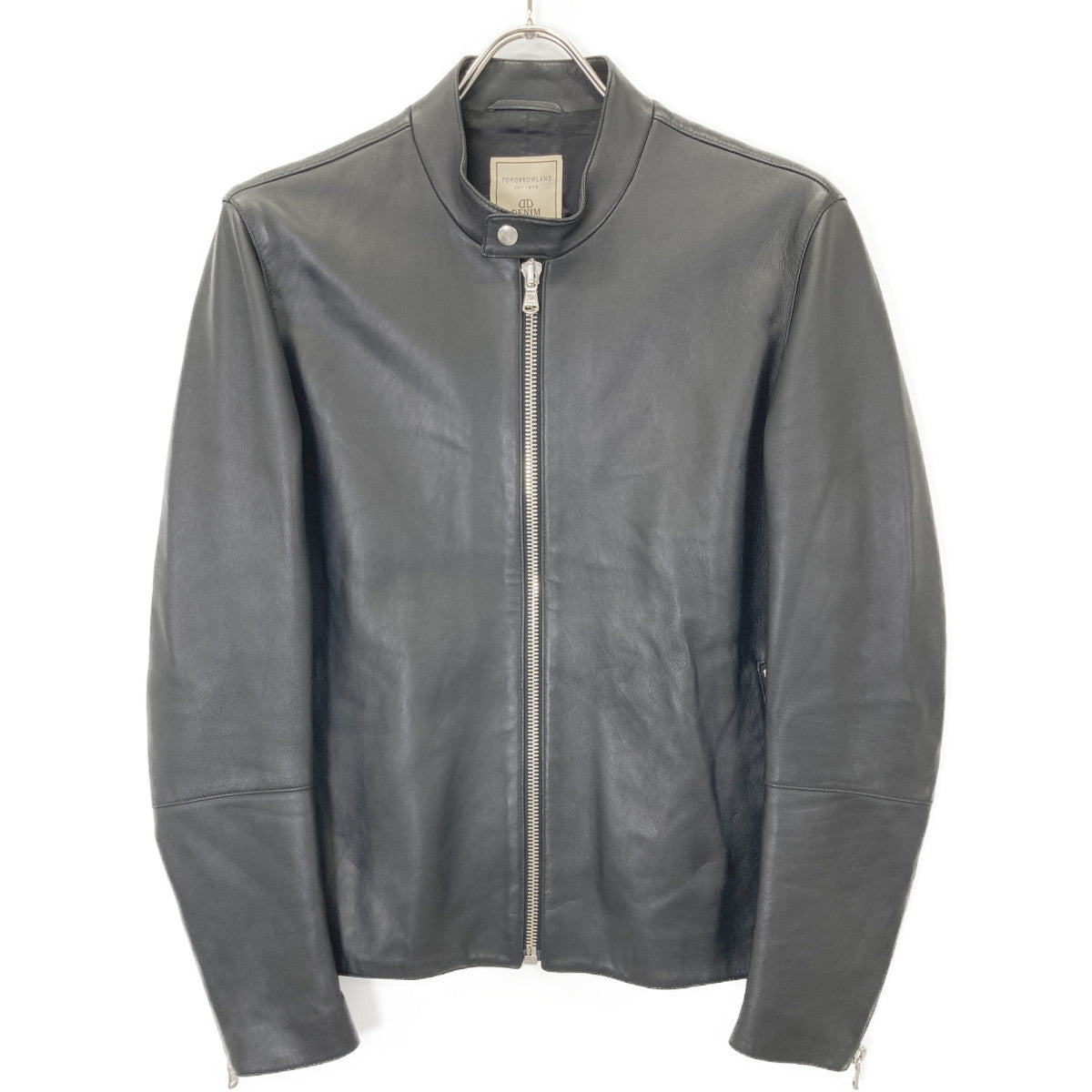TOMORROWLAND ×DENIM Black Lamb Leather Dolphin Single Rider's Jacket