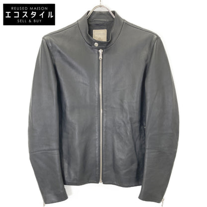 TOMORROWLAND ×DENIM Black Lamb Leather Dolphin Single Rider's Jacket