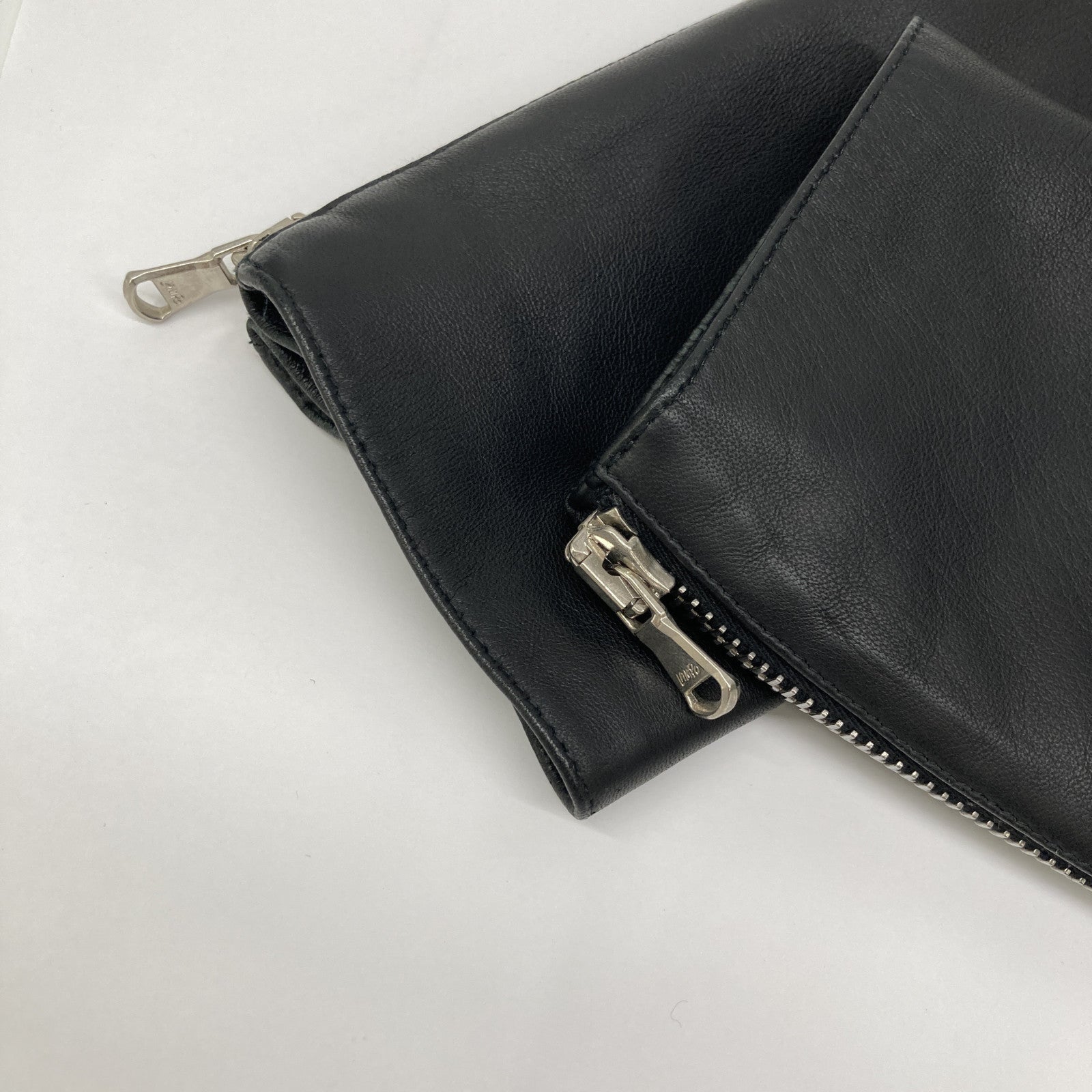 TOMORROWLAND ×DENIM Black Lamb Leather Dolphin Single Rider's Jacket