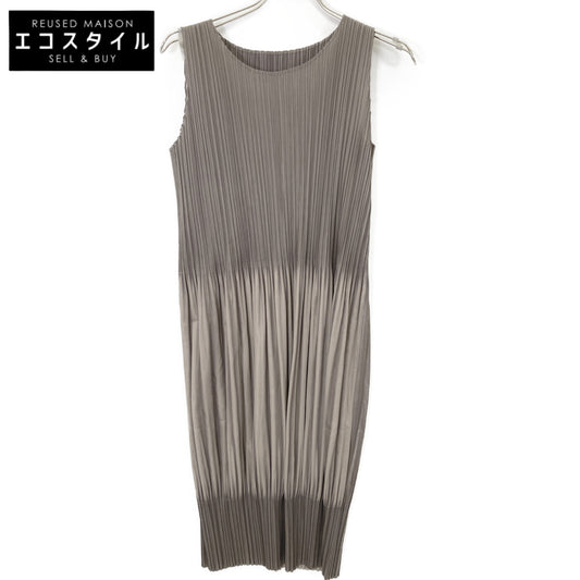 PLEATS PLEASE 三宅一生 PP43-JH543 军绿色×棕色 渐变连衣裙