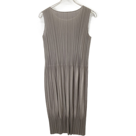 PLEATS PLEASE 三宅一生 PP43-JH543 军绿色×棕色 渐变连衣裙