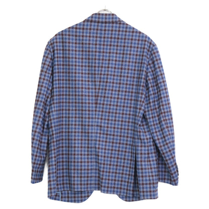 Belvest ベルベスト G10647 ブルー×ブラウン ウール チェック JACKET IN THE BOX 3Bジャケット ジャケット