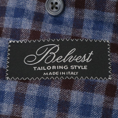Belvest ベルベスト G10647 ブルー×ブラウン ウール チェック JACKET IN THE BOX 3Bジャケット ジャケット