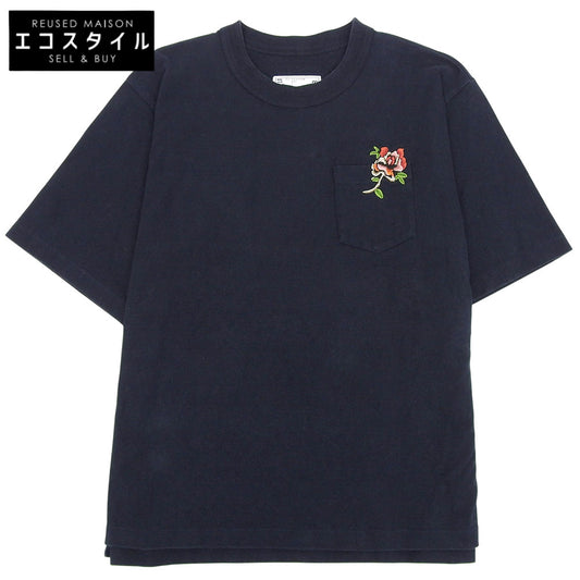 sacai Flower Design Pocket T-shirt Navy 1 22-02868M Tops Men's Tops
